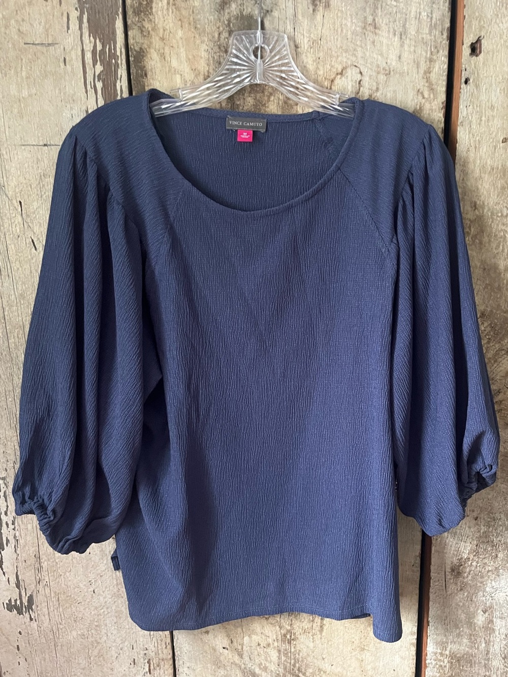 Vince Camuto Navy Puff-Sleeve Blouse